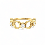 Yellow Gold Plated Spacy Diamond Ring