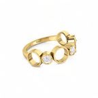 Yellow Gold Plated Spacy Diamond Ring