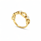 Yellow Gold Plated Spacy Diamond Ring