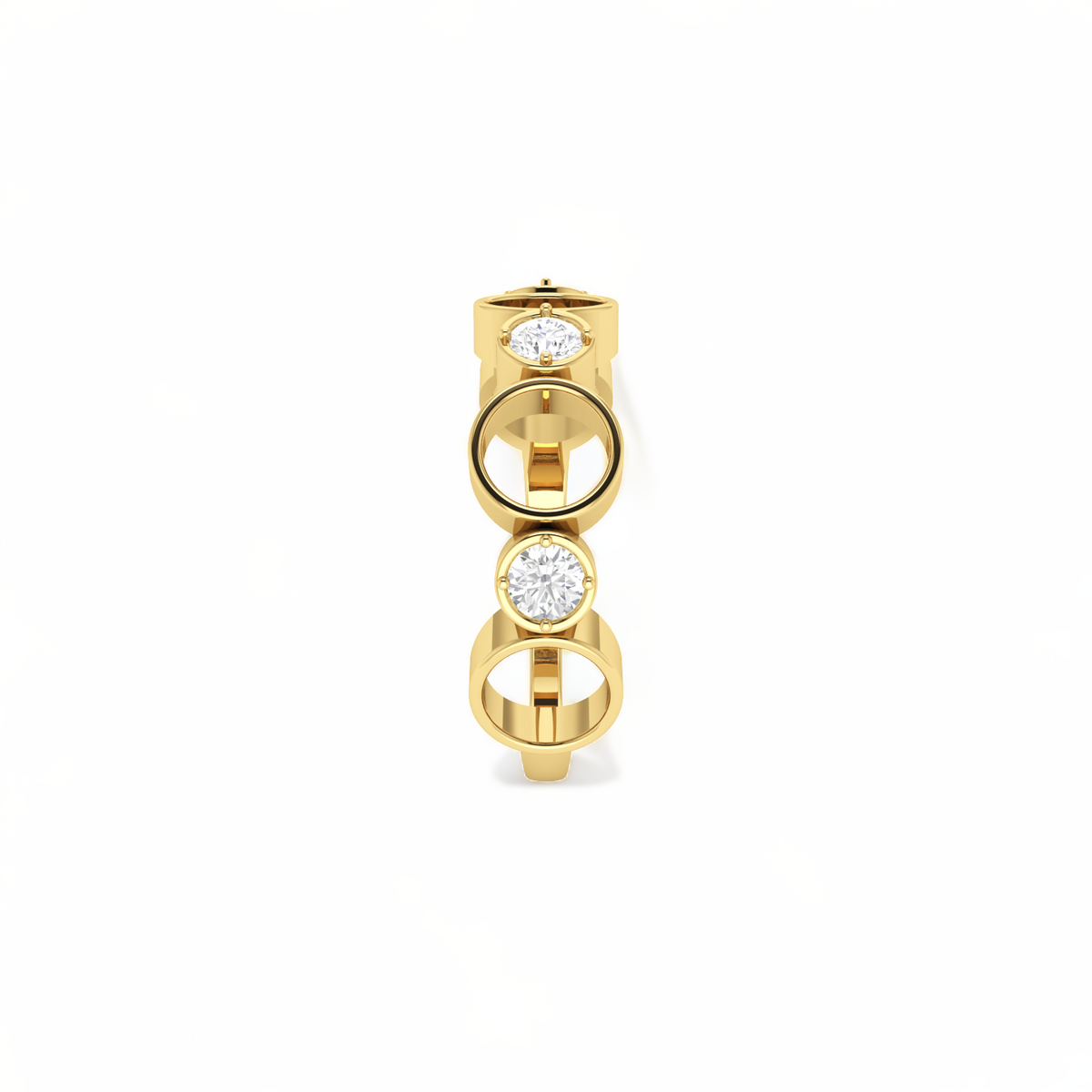 Yellow Gold Plated Spacy Diamond Ring