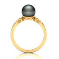 Tahitian Pearl Diamond Gold Plated Ring