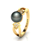 Tahitian Pearl Diamond Gold Plated Ring