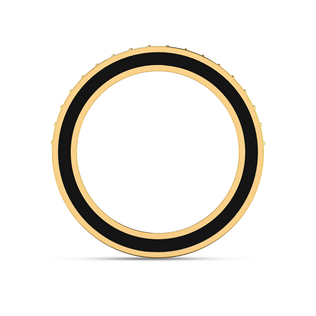 White And Black Diamond Half Eternity Gold Plated Band Ring