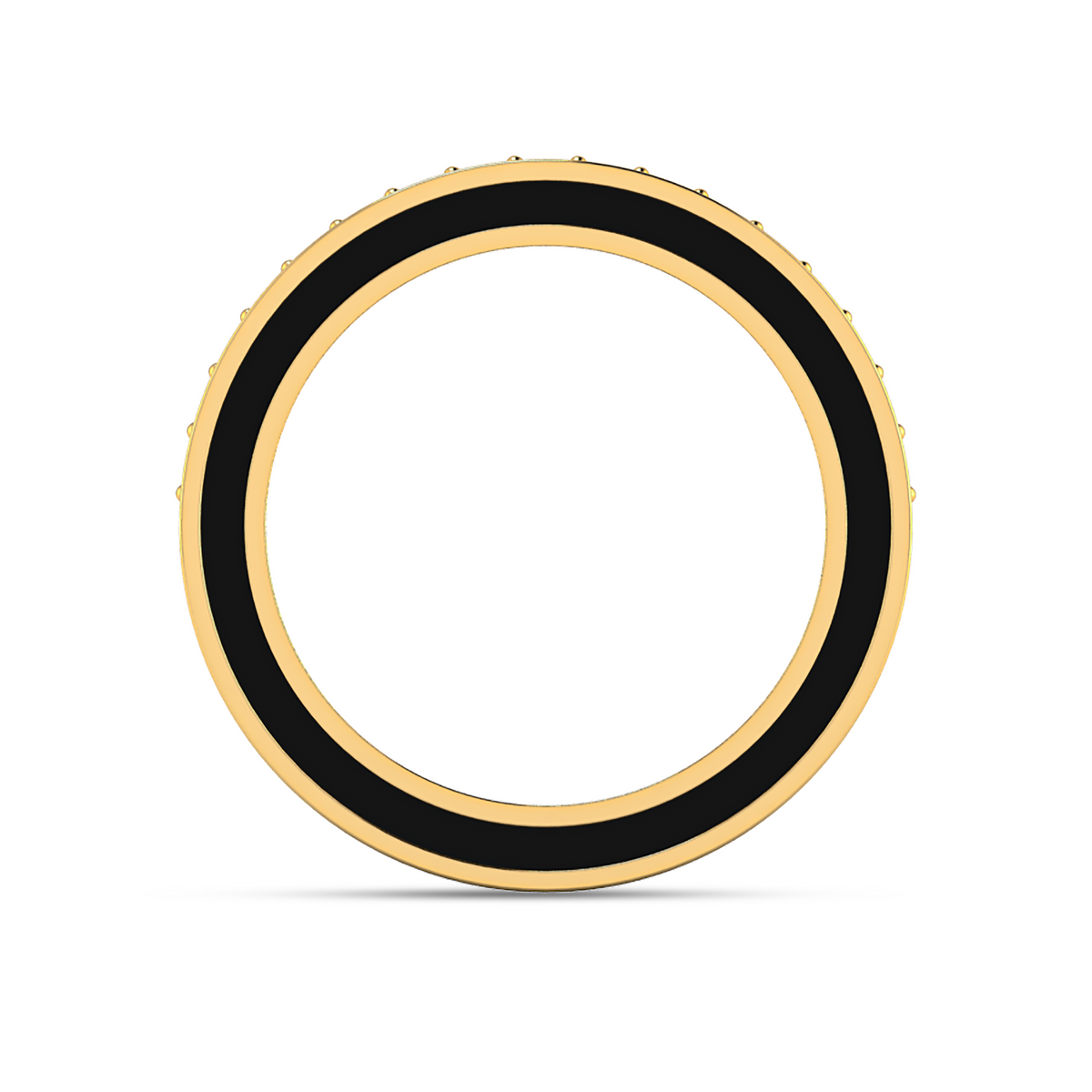 White And Black Diamond Half Eternity Gold Plated Band Ring