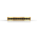 White And Black Diamond Half Eternity Gold Plated Band Ring