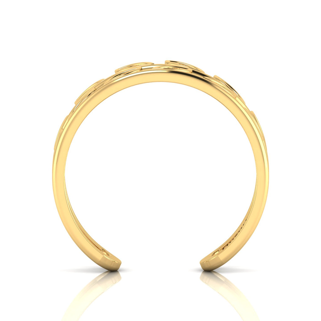 Stylish Leaf Two Tone Gold Plated Open Ring