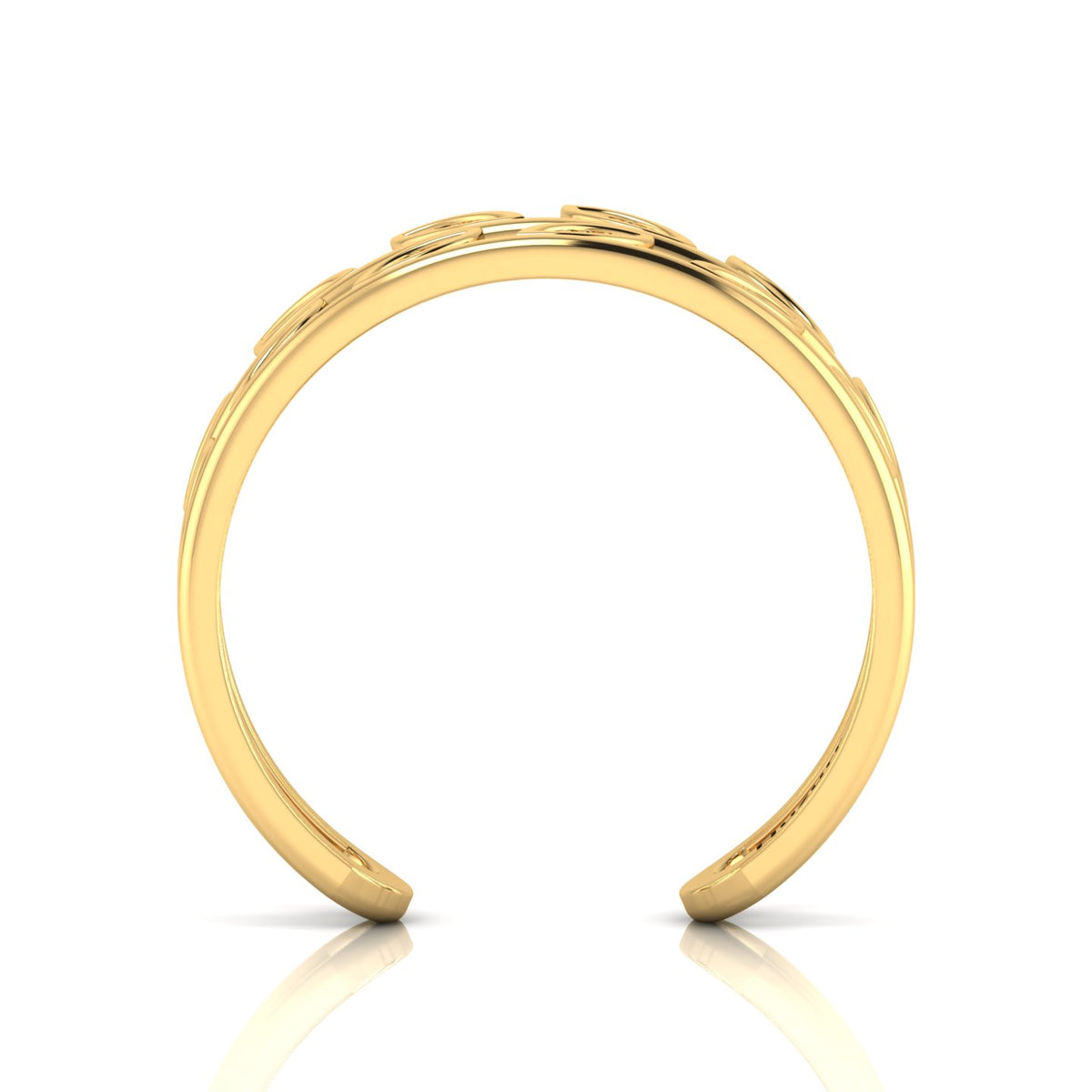 Stylish Leaf Two Tone Gold Plated Open Ring