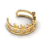 Stylish Leaf Two Tone Gold Plated Open Ring