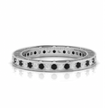 Silver White And Black Diamond Eternity Band Ring
