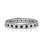 Silver White And Black Diamond Eternity Band Ring