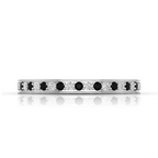Silver White And Black Diamond Eternity Band Ring