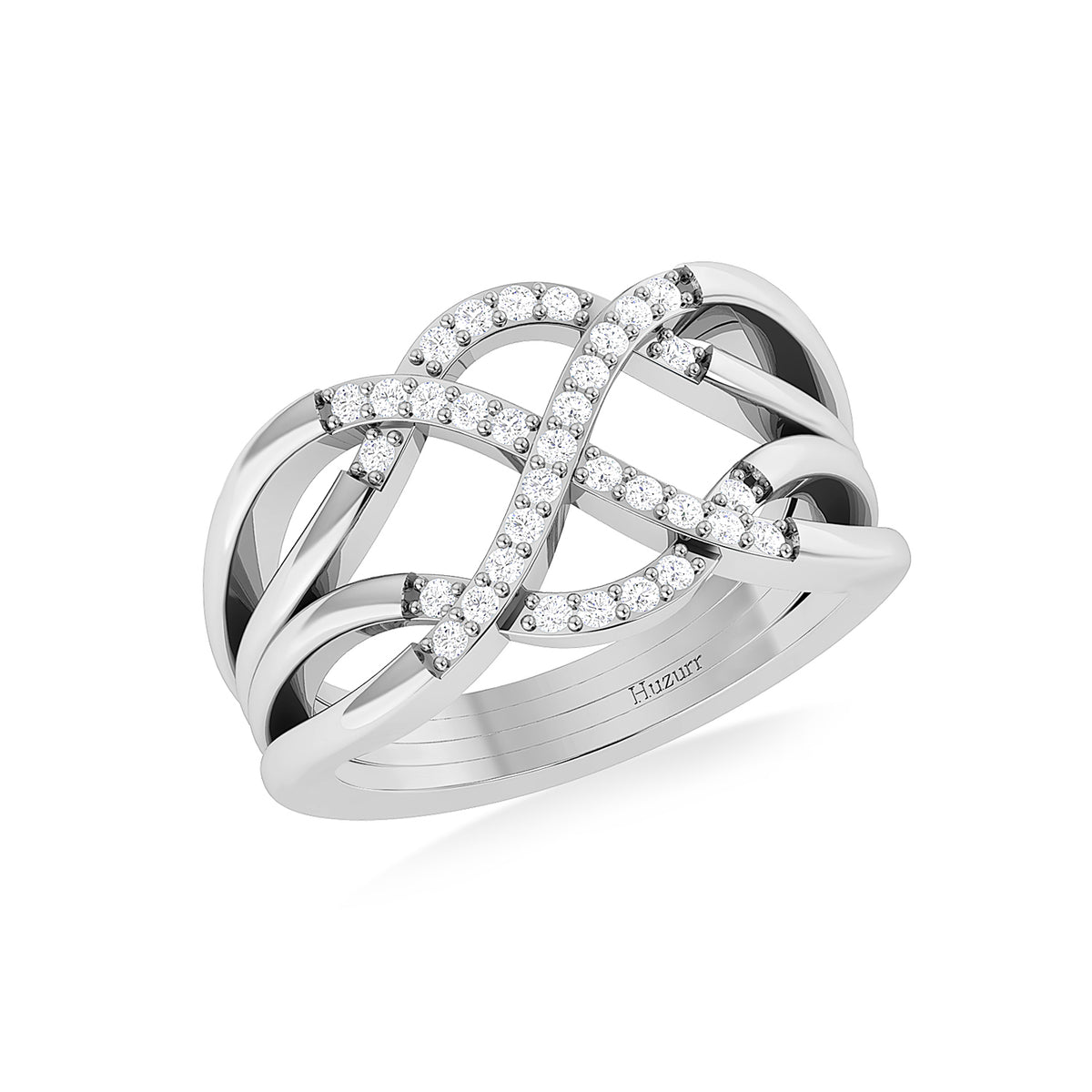 Eternity 925 Silver Women Diamond Ring