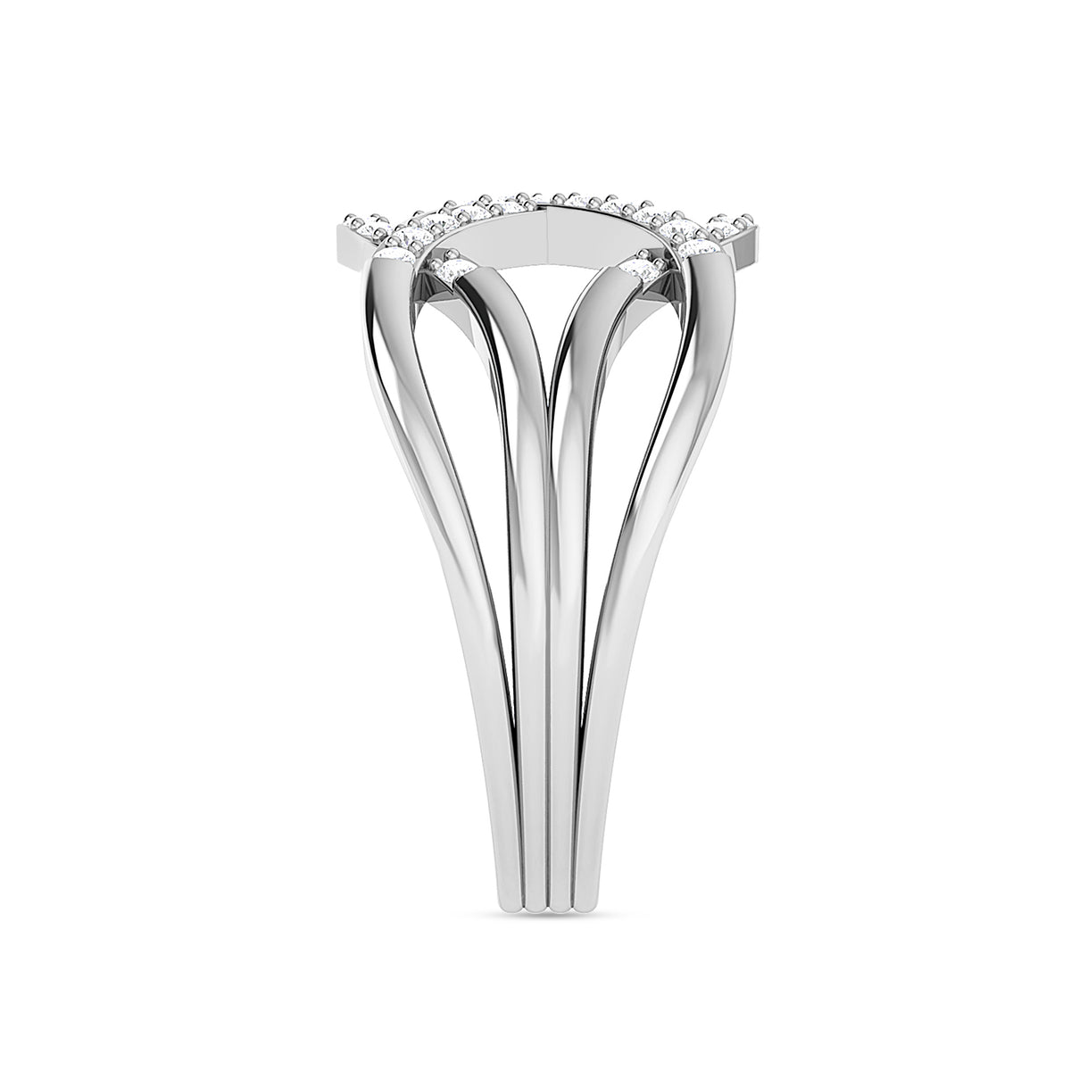 Eternity 925 Silver Women Diamond Ring