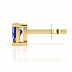 Gold Plated Trillion Blue Sapphire Stud Earrings