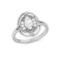 Marquise Cut Diamond Solitaire Silver Ring