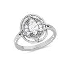 Marquise Cut Diamond Solitaire Silver Ring