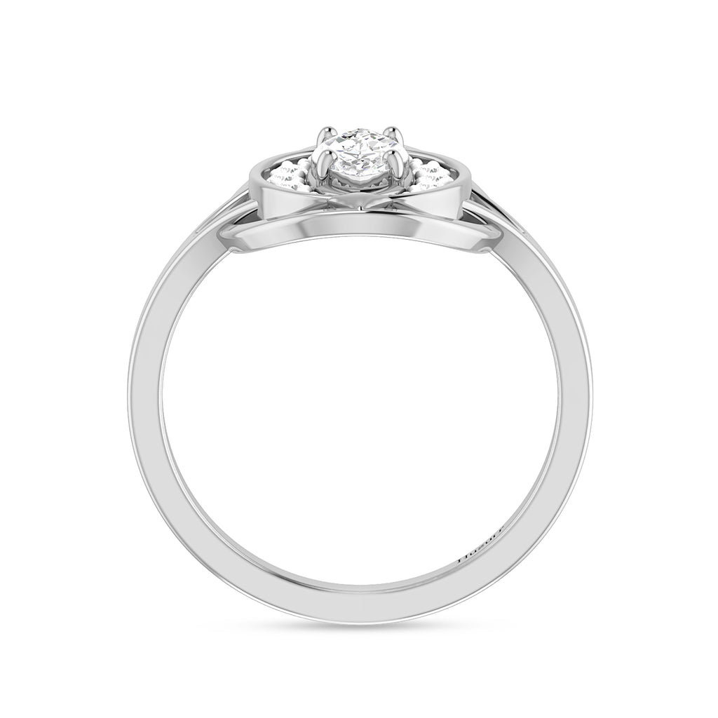 Marquise Cut Diamond Solitaire Silver Ring