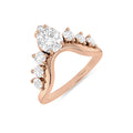 Rose Gold Plated Crown Diamond Ring