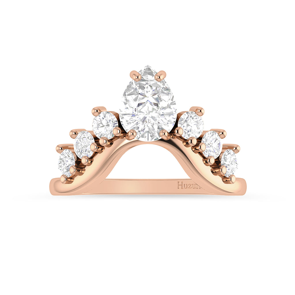 Rose Gold Plated Crown Diamond Ring
