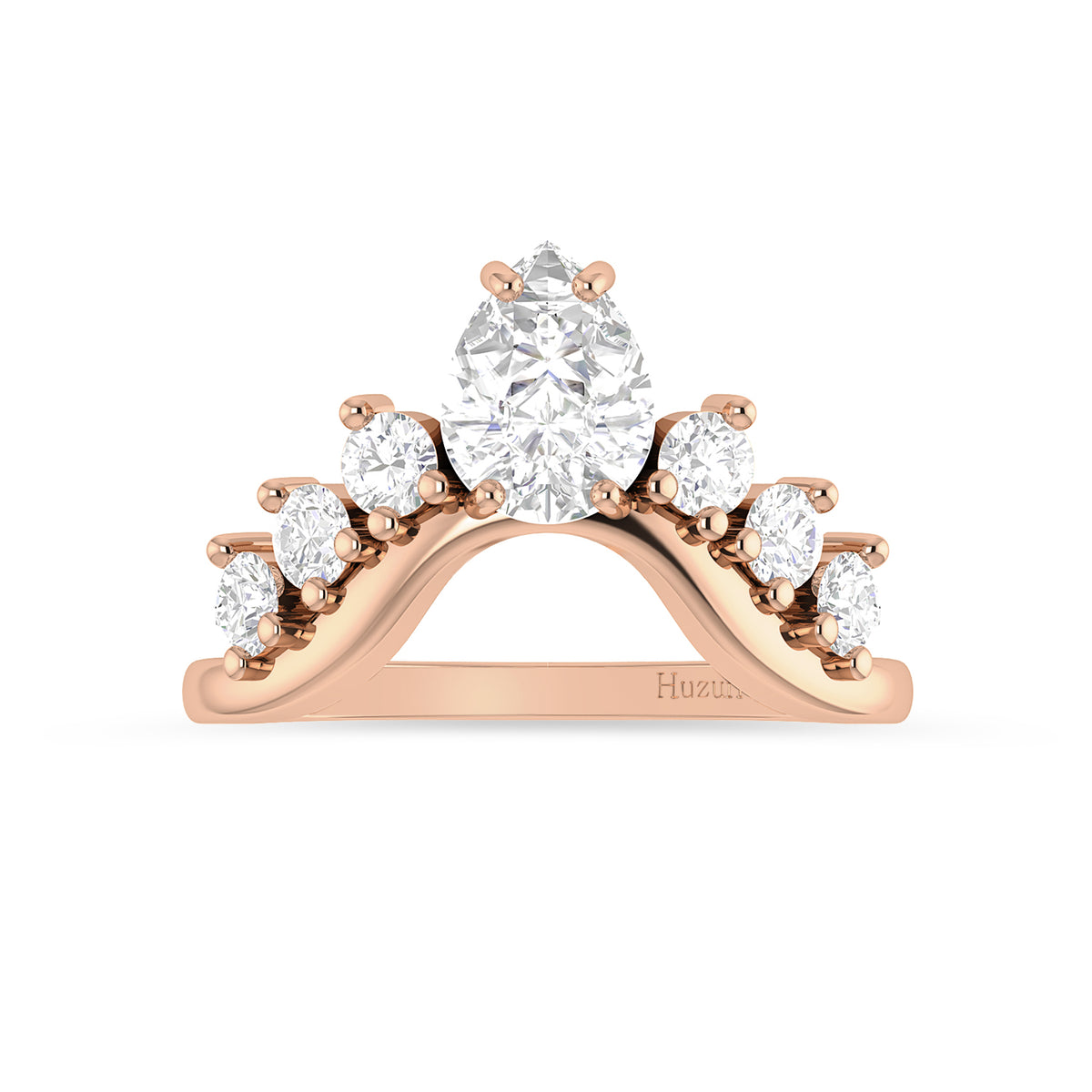 Rose Gold Plated Crown Diamond Ring