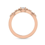 Rose Gold Plated Crown Diamond Ring