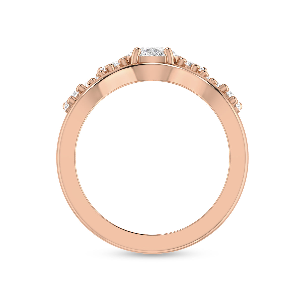 Rose Gold Plated Crown Diamond Ring
