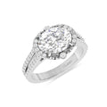925 Silver Oval Diamond Solitaire Halo Ring