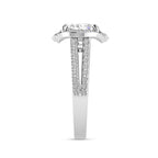 925 Silver Oval Diamond Solitaire Halo Ring