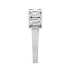 Stackable Oval & Emerald Cut Mix Diamond Silver Ring