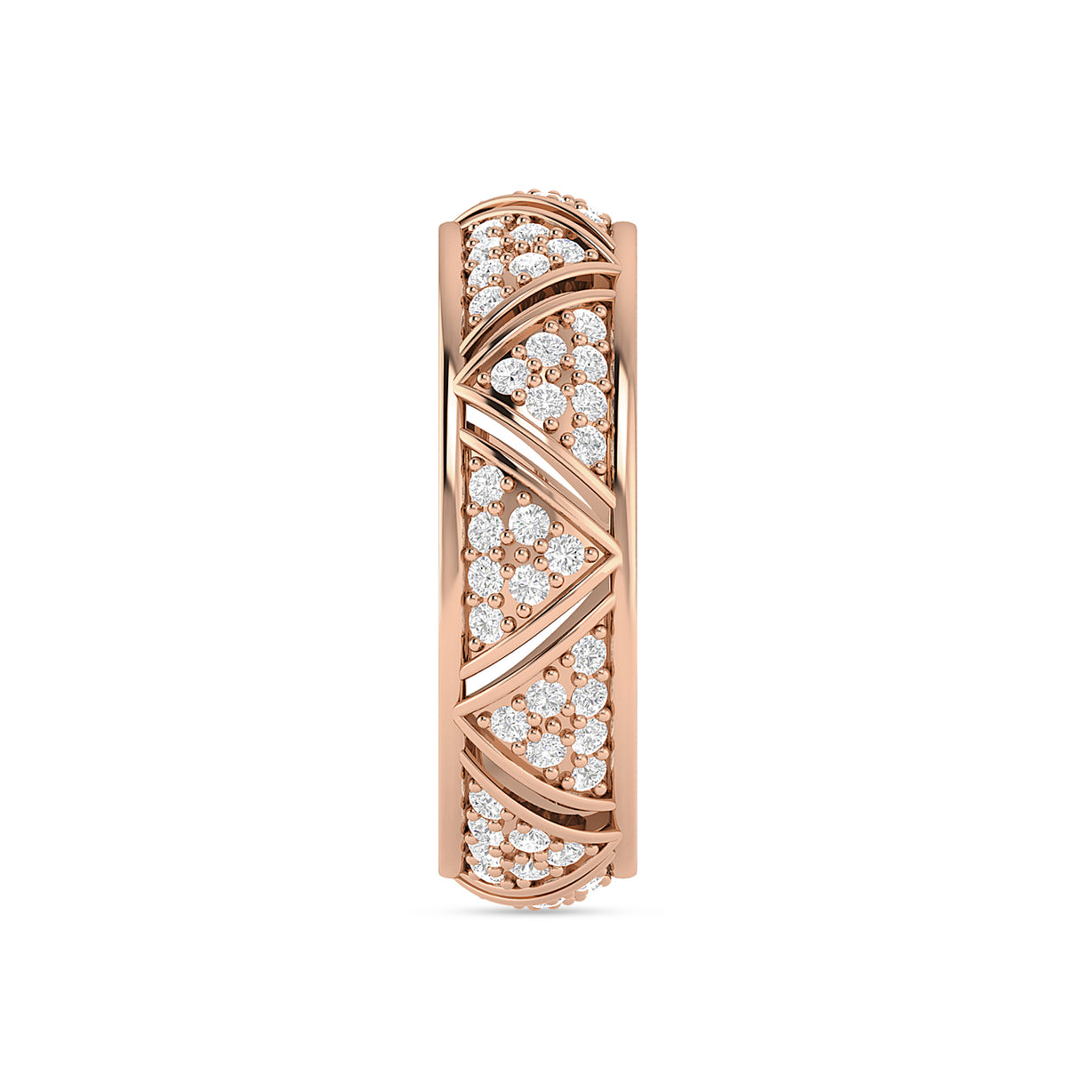 Rose Gold Plated Diamond Band Ring For Her