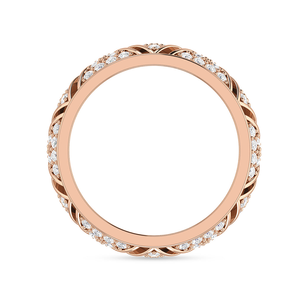Rose Gold Plated Diamond Band Ring For Her