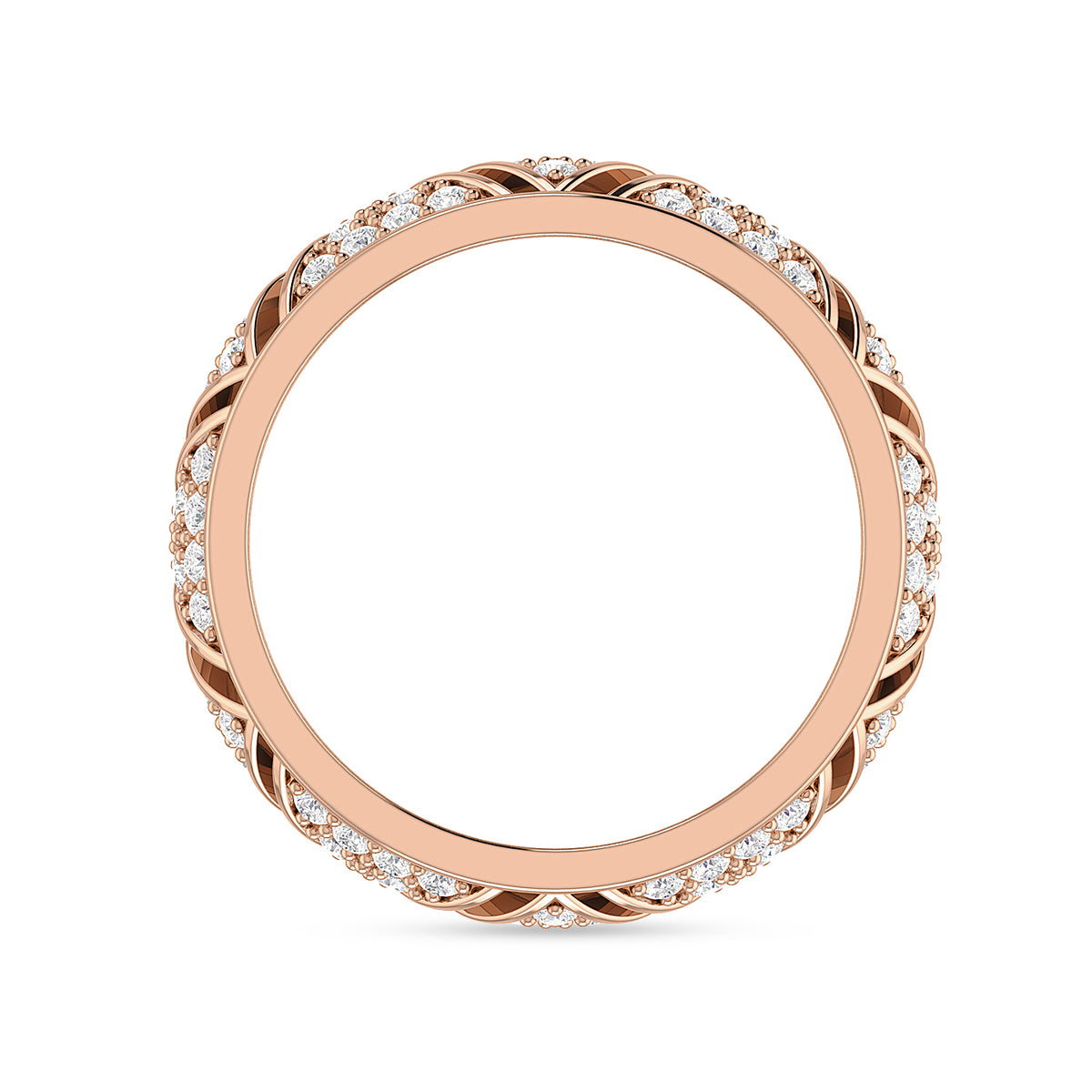 Rose Gold Plated Diamond Band Ring For Her