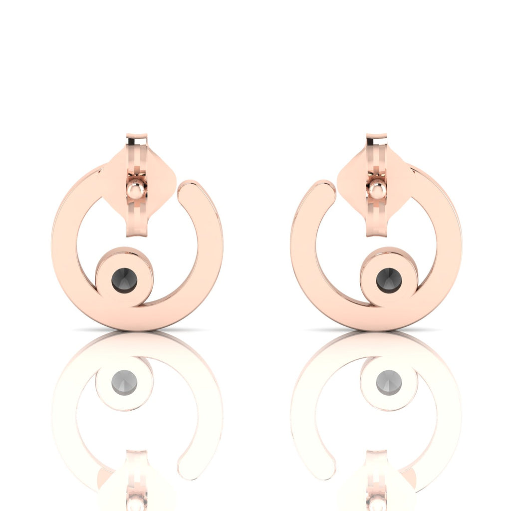 Opal Studs Rose Gold Plated Open Circle Earrings