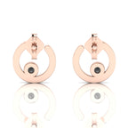 Opal Studs Rose Gold Plated Open Circle Earrings