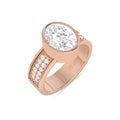 Oval Cut Diamond Rose Gold Plated Solitaire Ring