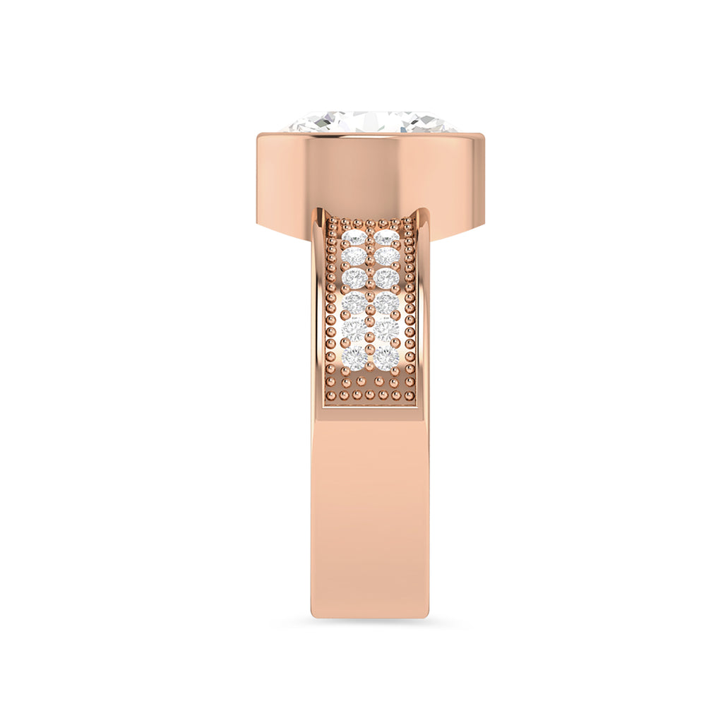 Oval Cut Diamond Rose Gold Plated Solitaire Ring