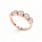 5-Diamond Engagement Rose Gold Plated Band Ring