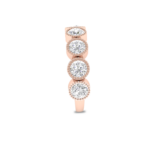 5-Diamond Engagement Rose Gold Plated Band Ring