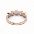 5-Diamond Engagement Rose Gold Plated Band Ring