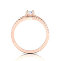 Bypass Rose Gold Plated Diamond Ring