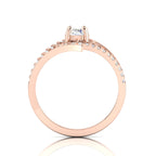 Bypass Rose Gold Plated Diamond Ring