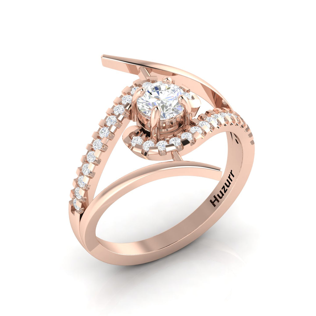 Bypass Rose Gold Plated Diamond Ring