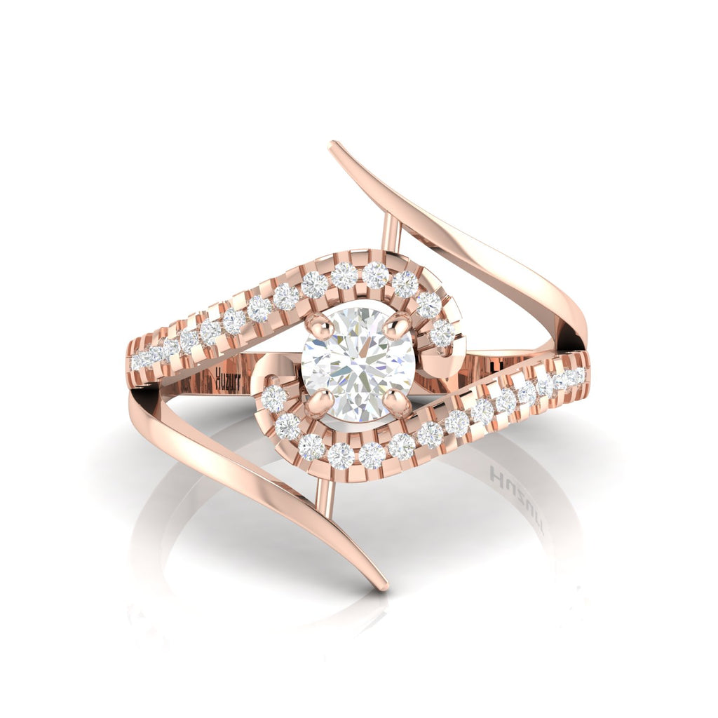 Bypass Rose Gold Plated Diamond Ring
