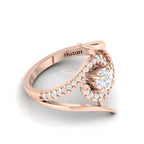 Bypass Rose Gold Plated Diamond Ring