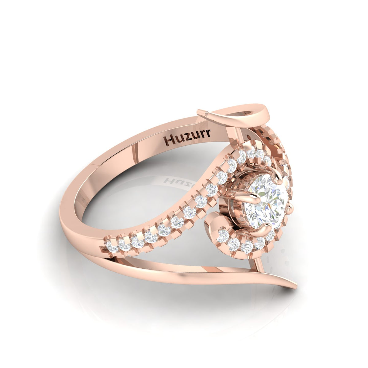 Bypass Rose Gold Plated Diamond Ring