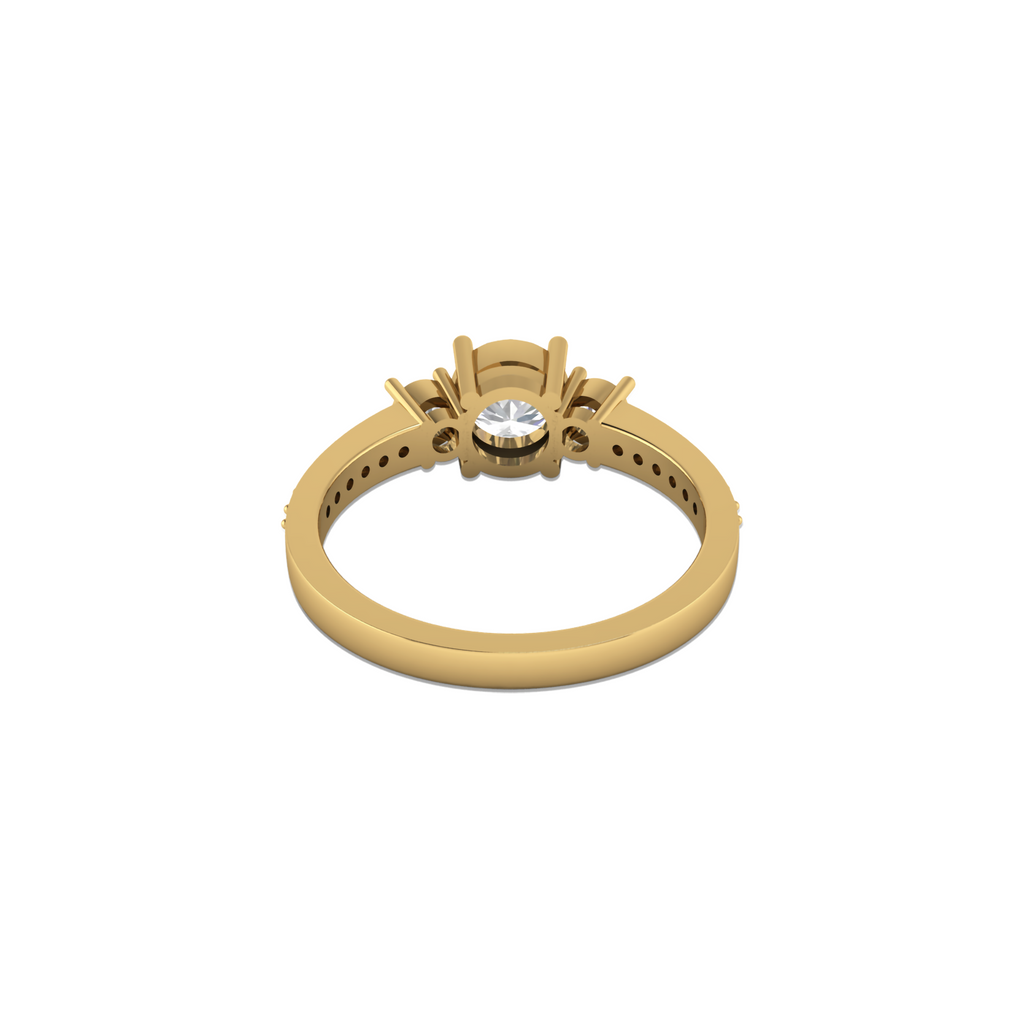 Three Stone Vintage Gold Plated Ring