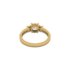 Three Stone Vintage Gold Plated Ring