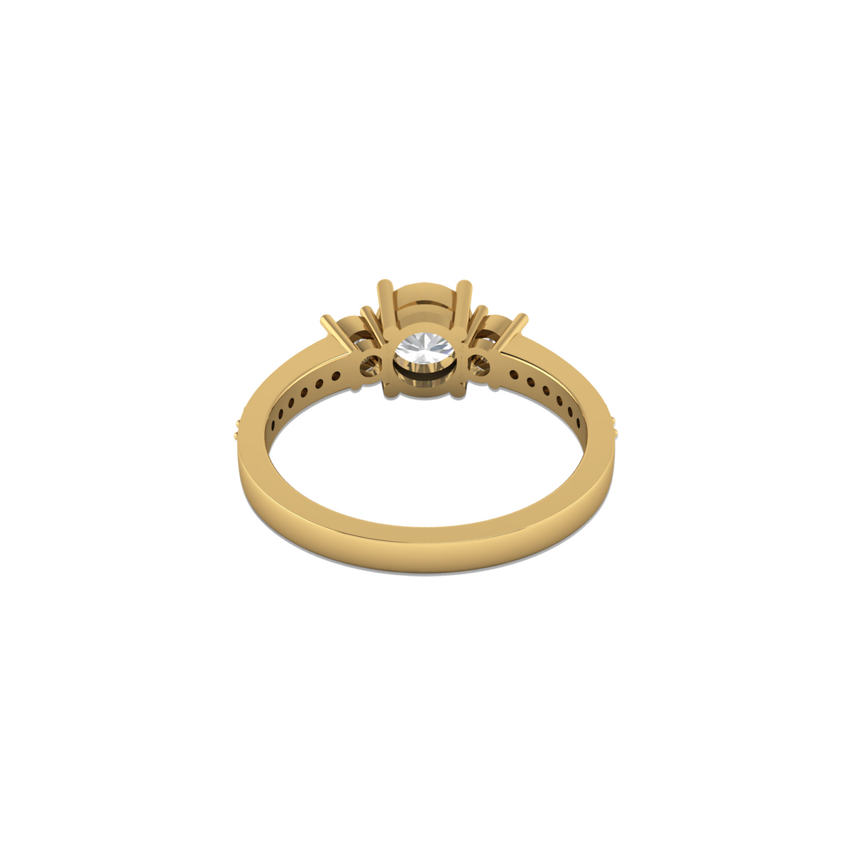 Three Stone Vintage Gold Plated Ring
