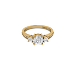 Three Stone Vintage Gold Plated Ring