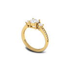 Three Stone Vintage Gold Plated Ring